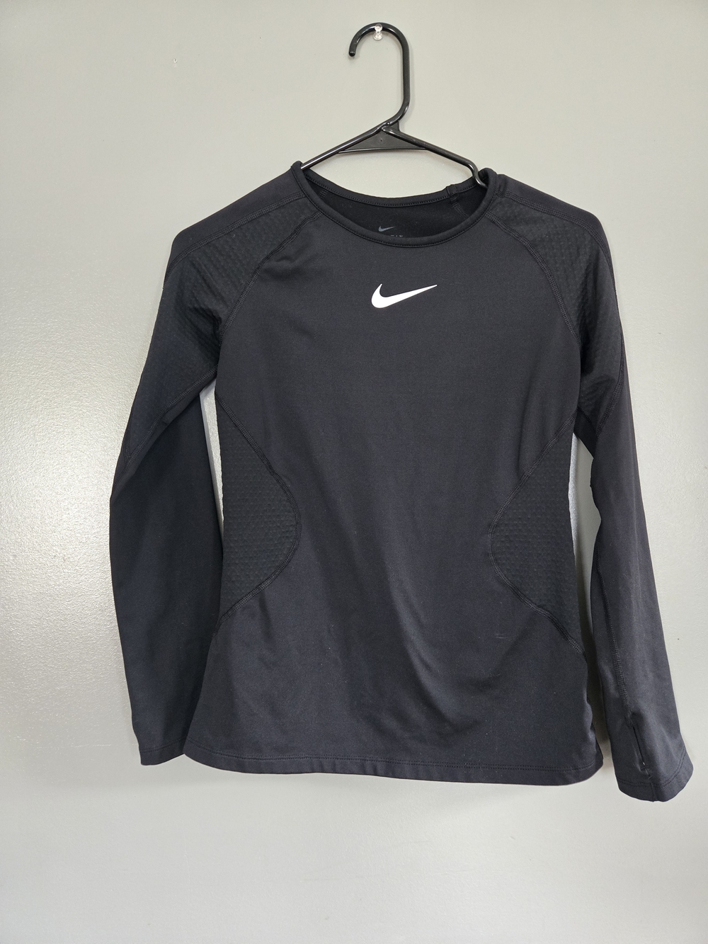 Nike Kids' Black Long-Sleeve Dri-FIT Performance Top